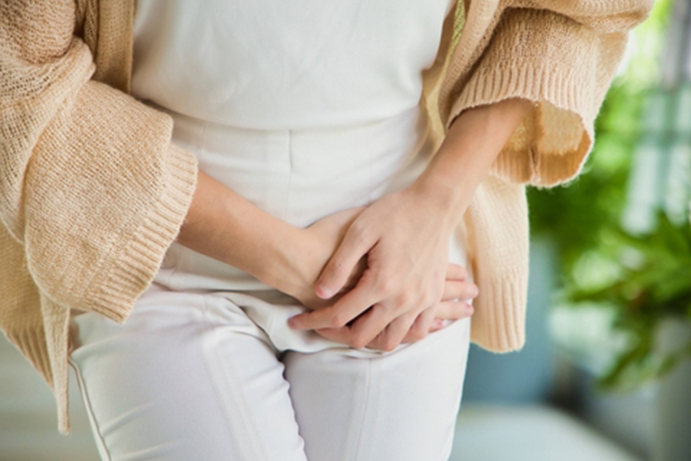 Healthcare Concept Image, Asian woman holding her pee, health care concept of UTI urinary tract infection; urinary incontinence; o